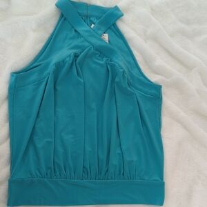 White House Black Market Turquoise Sleeveless Top